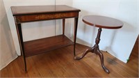 2 Wooden Side Tables-2'W x 1' 2"D x 2'H and Round