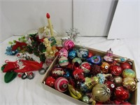 Large Lot Vintage Glass Christmas Ornaments and