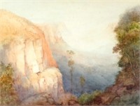 Robert Sidney Cocks (1866-1939) ' Sunlit Cliffs'
