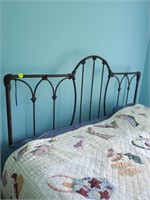 IRON HEAD BOARD AND FRAME BED- INCLUDES BEDDING