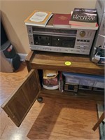 OLD STEREO CABINET WITH EXTRAS