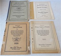 Lot of 4 Marseilles Parts / Price Lists