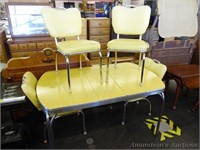 Vintage 5 Piece Yellow/Chrome Kitchen Table