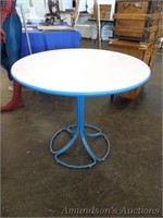 Round White / Blue Dinette Table