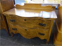 Antique Oak Serpentine Drawer Small Dresser