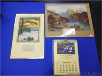 Lot of 3 Vintage Calendars