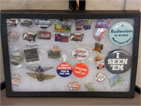 Set of Misc Fair Buttons in Glass Case