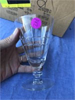 Set of 8 Gorgeous Clear Cut Glass Wine Glasses