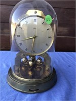 Antique Glass Globe Over Clock / Untested