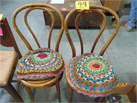 Pair Wood Chairs