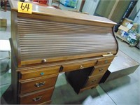 Wood Roll Top Desk 54 x 20 x 45