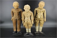 3 Soldier Cloth Dolls With Stands