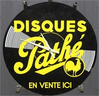 French Disques Pathe Advertising Clock
