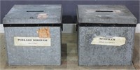 2 Vintage Pennsylvania Voting Ballot Boxes