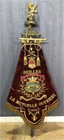 Antique 19th C French Labor Union Parade Banner