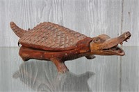 Folk Art Carved Gator Fireplace Bellow
