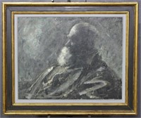 Grisaille Portrait Painting Signed Levin-Epstein