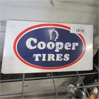 Cooper Tires tin sign, 7 x 13.5