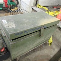 Metal box w/ hinged lid, 12 x 24 x 13" tall