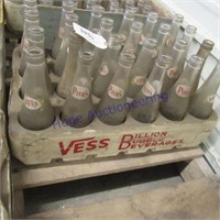 Vess plastic pop crate w/ bottles