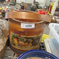 Mince Meat wood pail, 9W x 10T