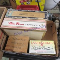 Cigar boxes, butter box