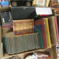 Old hardback books and star trek trading cards