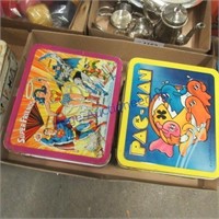 Lunchboxes w/ thermos--super friends, pac man