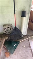 Lawn rakes and hose reel