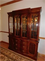 CHINA CABINET 2 PIECE BREAKFRONT CHINA W/