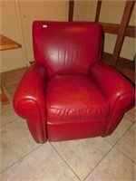 RED LEATHER RECLINER 35" W X 37" D X 38" H DOES