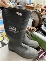 Steel Toe Rubber Boots, Size 10