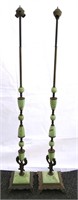 Green stone tall floor lamps