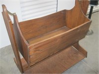 Vintage Wooden Baby Cradle Crib Rocker Glider