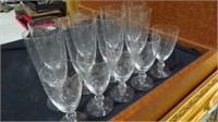 13 PC ETCHED CRYSTAL STEMWARE