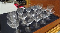 16 PC CRYSTAL ETCHED STEMWARE