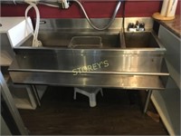 4' S/S Cocktail Sink w/ Speed Rail