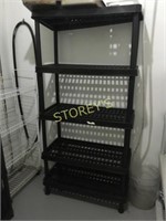 5 Tier Black Plastic Storage Rack - 36 x 19 x 72