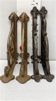 2-PAIRS OF CAST IRON CORBALS 9X6