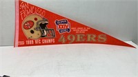 SUPER BOWL 24 89 NFC CHAMPS SF 49ERS PENNANT