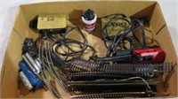 BOX LOT OF TRAINS, ACCESSORIES, 2 SIZES