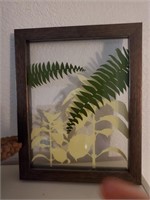 Leaf Design See Through Glass Framed Decor