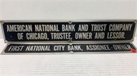 2 PC.FIRST NATIONAL & AMERICAN NATIONAL BANK SIGNS