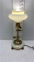 CUSTOM BRASS & MARBLE ELECTRIC DESK LAMP