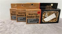 3-NEW STAINLESS STEEL WOOD SMOKER BOXES