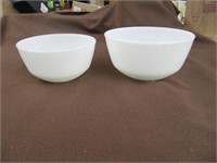 2 White Mixing Bowls