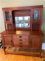 SOLID WOOD BUFFET/HUTCH CABINET