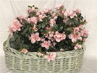 Large Basket With Lighted Floral Arrangement