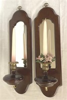 Set of 2 Decorative Mirror Wall Candle Holders