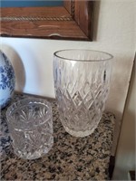 2pc Crystal Vase, Jar